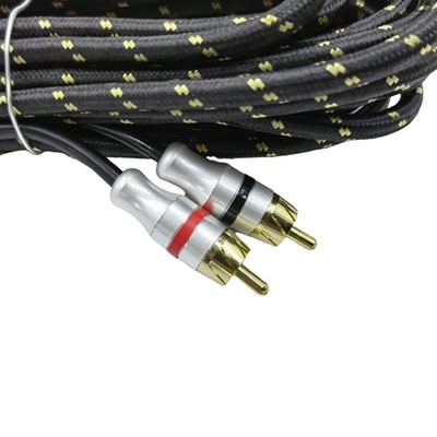5.5mm 외부 지름 PVC 자켓 자동차 오디오 RCA 케이블 2M-2M 하이엔드 성능