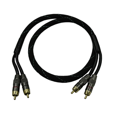 5.5mm 외부 지름 PVC 자켓 자동차 오디오 RCA 케이블 2M-2M 하이엔드 성능