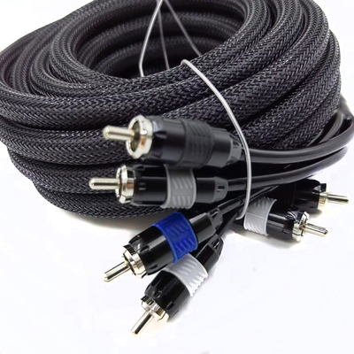 남성에서 남성 2 RCA 케이블과 나일론 넥타이 확장 수갑 9.5mm 외부 지름
