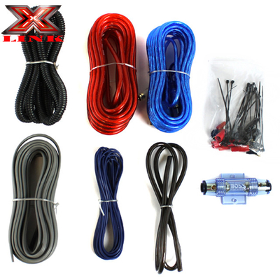 PVC 재킷 0 4 8 10awg Gauge RCA 커넥터 타입의 자동차 앰프 증폭기 배선 키트