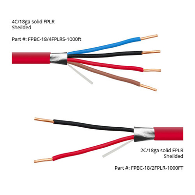 14 16 AWG 2/C 4/C 고체 100% 구리 EWCS FPLP 플레넘 등급 보호형 화재 경보 케이블