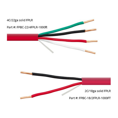 14 16 AWG 2/C 4/C 고체 100% 구리 EWCS FPLP 플레넘 등급 보호형 화재 경보 케이블