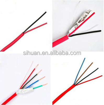 캔 CCA 18 AWG 2/C 고형 FPLR 화재 경보 케이블 1000 Ft 붉은 구리 선도 보호