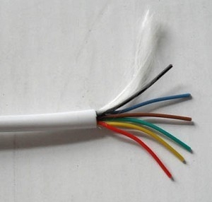 견고한 PVC 단열 된 구리 선도자 화재 경보 시스템 레드 재킷 2 코어 경보 케이블