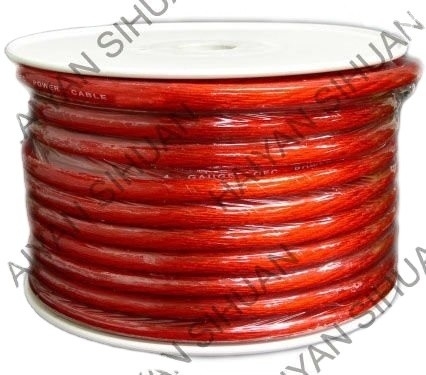 SAE J1128 표준 8AWG 투명 적색 자동차 오디오 전원 케이블 ISO9001 인증