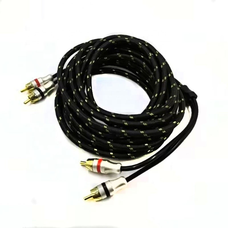 5.5mm 외부 지름 PVC 자켓 자동차 오디오 RCA 케이블 2M-2M 하이엔드 성능