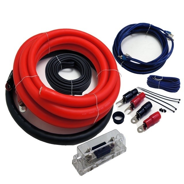 PVC 재킷 0 4 8 10awg Gauge RCA 커넥터 타입의 자동차 앰프 증폭기 배선 키트