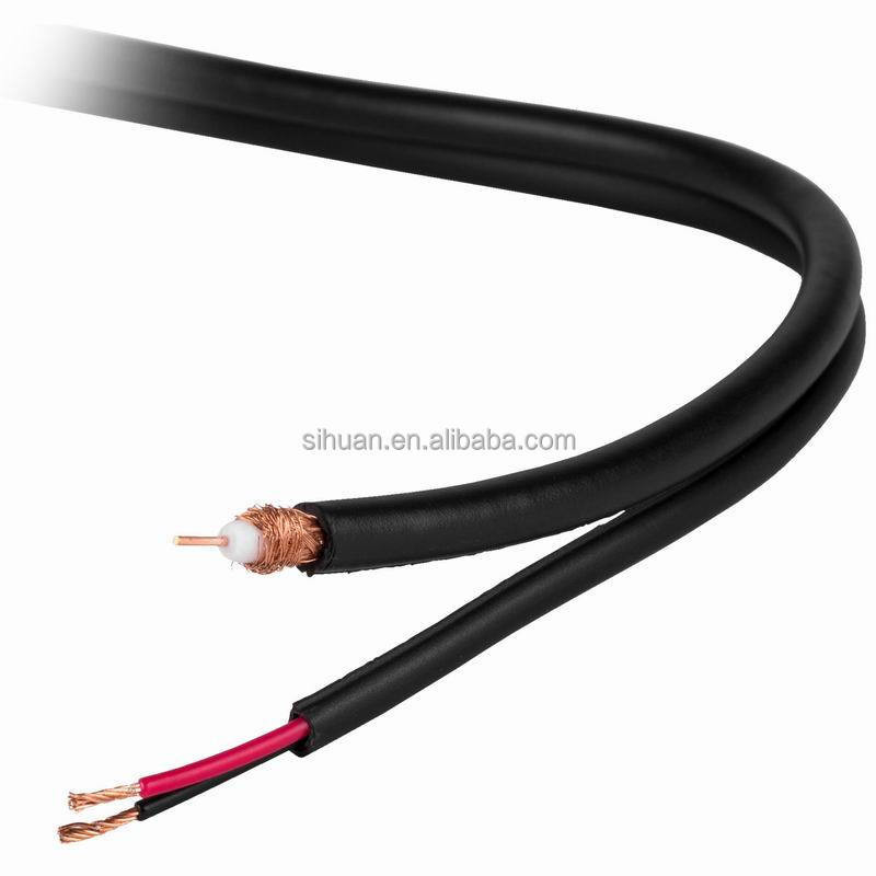 20 AWG 고체 구리 RG-59 BNC 커넥터와 18/2 전원 케이블과 함께 동축 CCTV 케이블