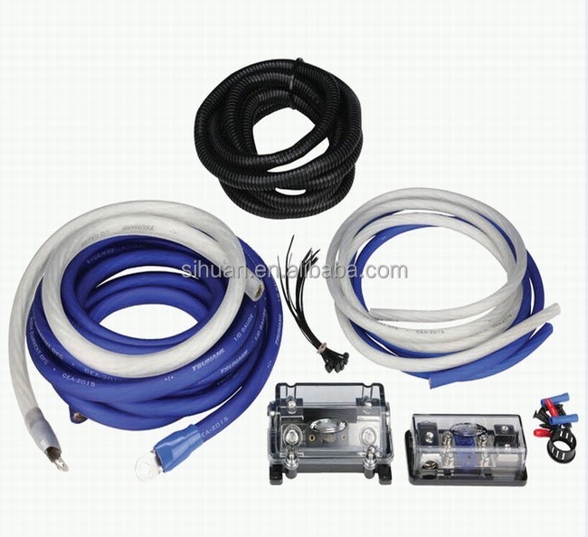 OFC 지휘자 0 2 4 6 8 AWG 가이브 GA 스피커 시스템용 자동차 오디오 케이블 키트
