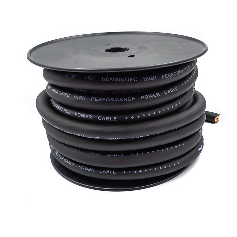 1/0 AWG 오버사이즈 가이브 4/0 GA 자동차 오디오 OFC 전원 케이블 부드러운 터치 유연한 PVC 재킷